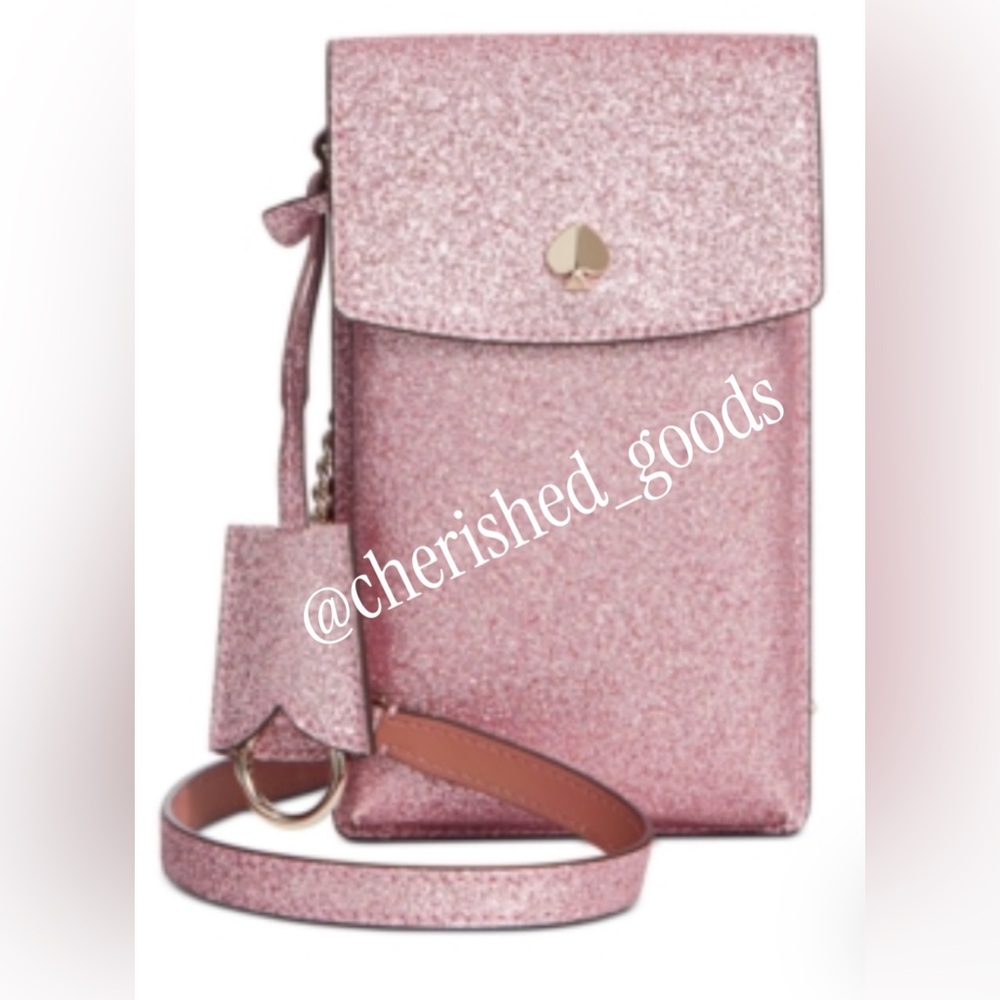 Kate ♠️ Spade New York Glitter North South Flap Phone Crossbody Bag